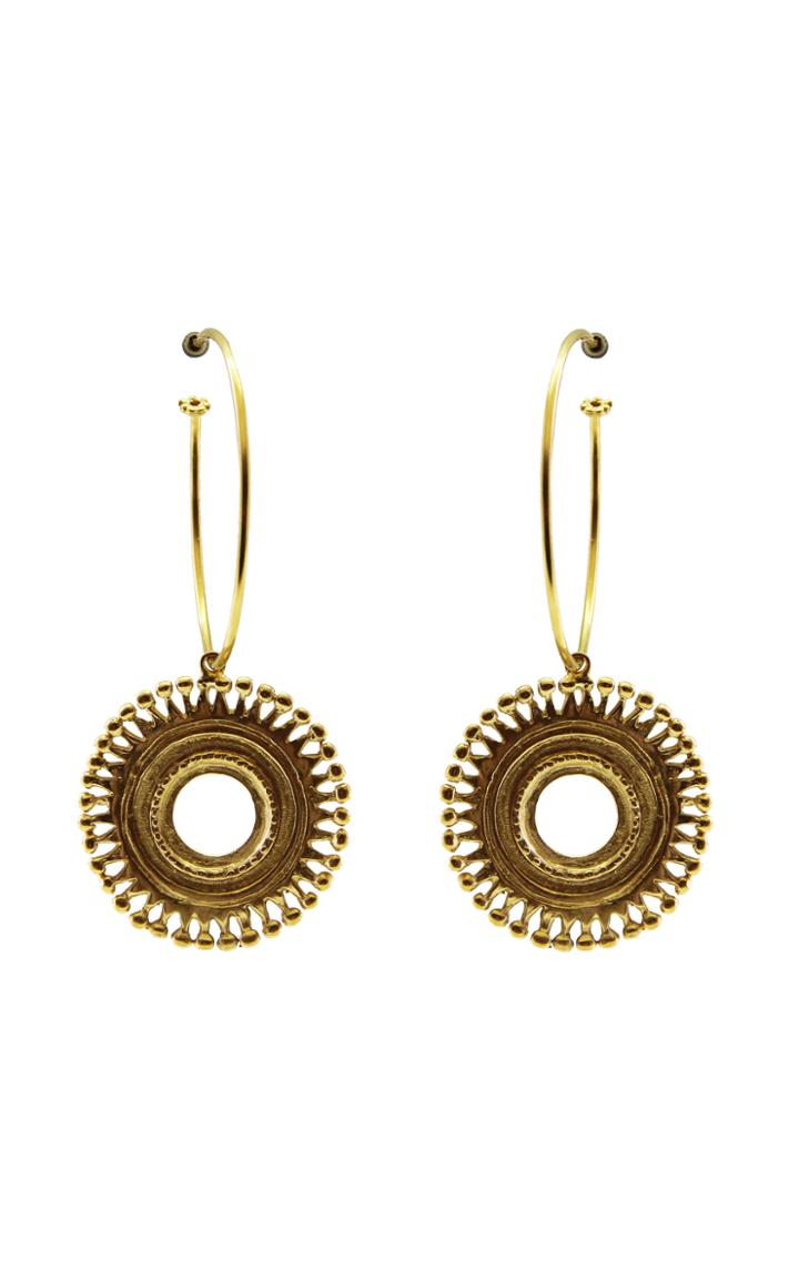 Moda Operandi Cano Llanura 24k Gold-plated Charm Hoop Earrings