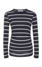 Frame Denim Striped Rib-knit Long Sleeve Top