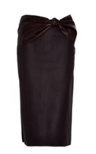 Zeynep Arcay Leather Bow Pencil Skirt
