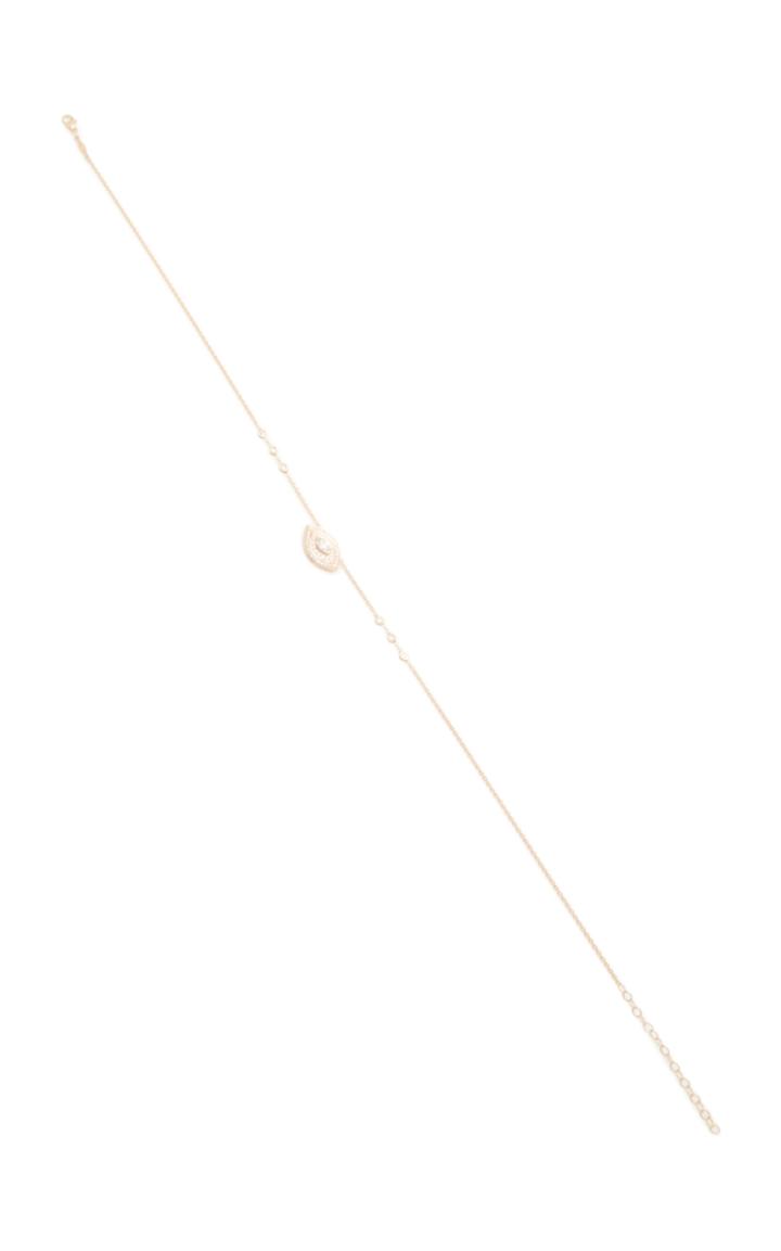 Jacquie Aiche Large Halo Diamond Eye Necklace