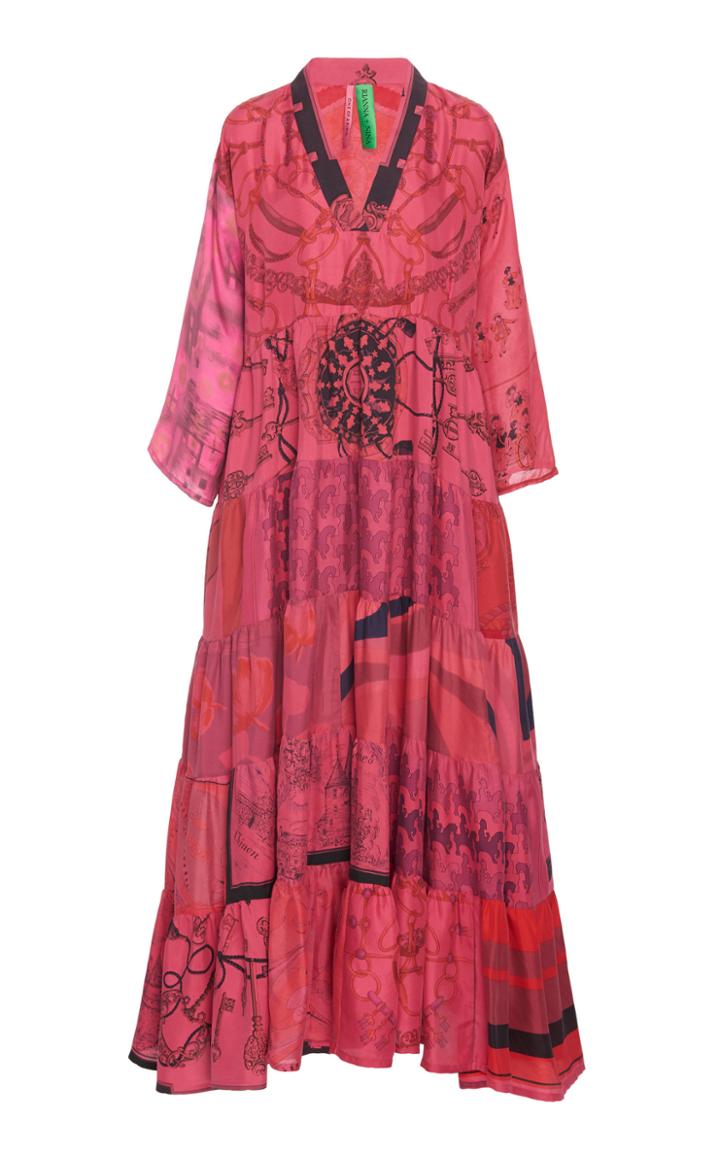 Moda Operandi Rianna + Nina Exclusive One Of A Kind Dyed Printed Volant Dress