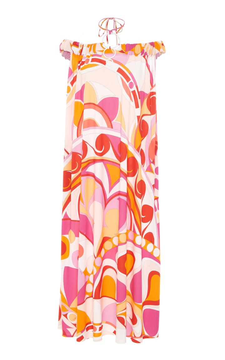 Emilio Pucci Printed Off The Shoulder Dress