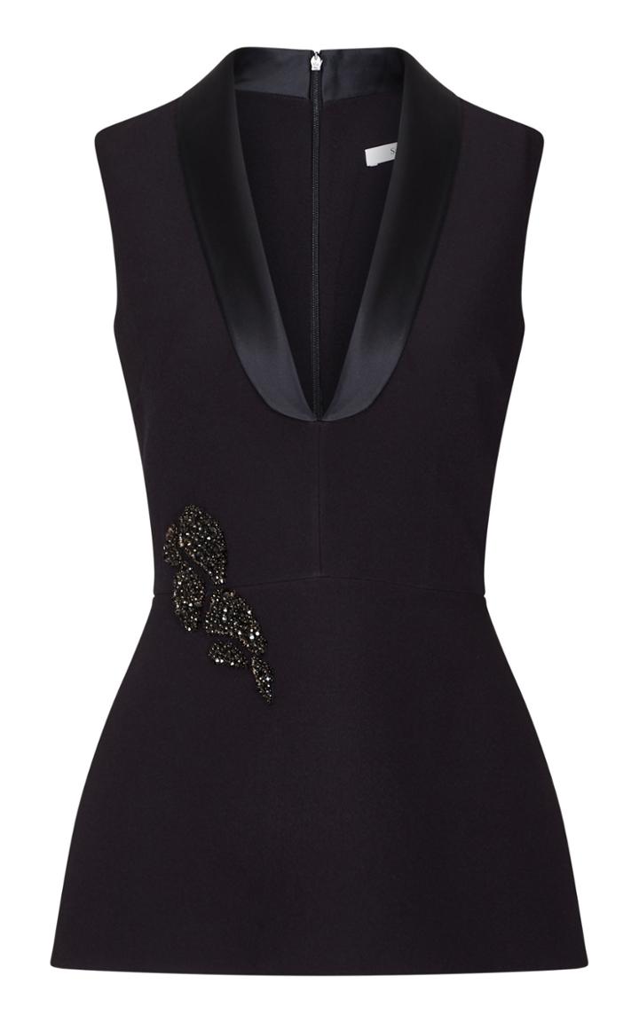 Safiyaa Theresia Crepe Tuxedo Vest