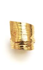 Moda Operandi Reggie Round Gold Plated Textured Ring
