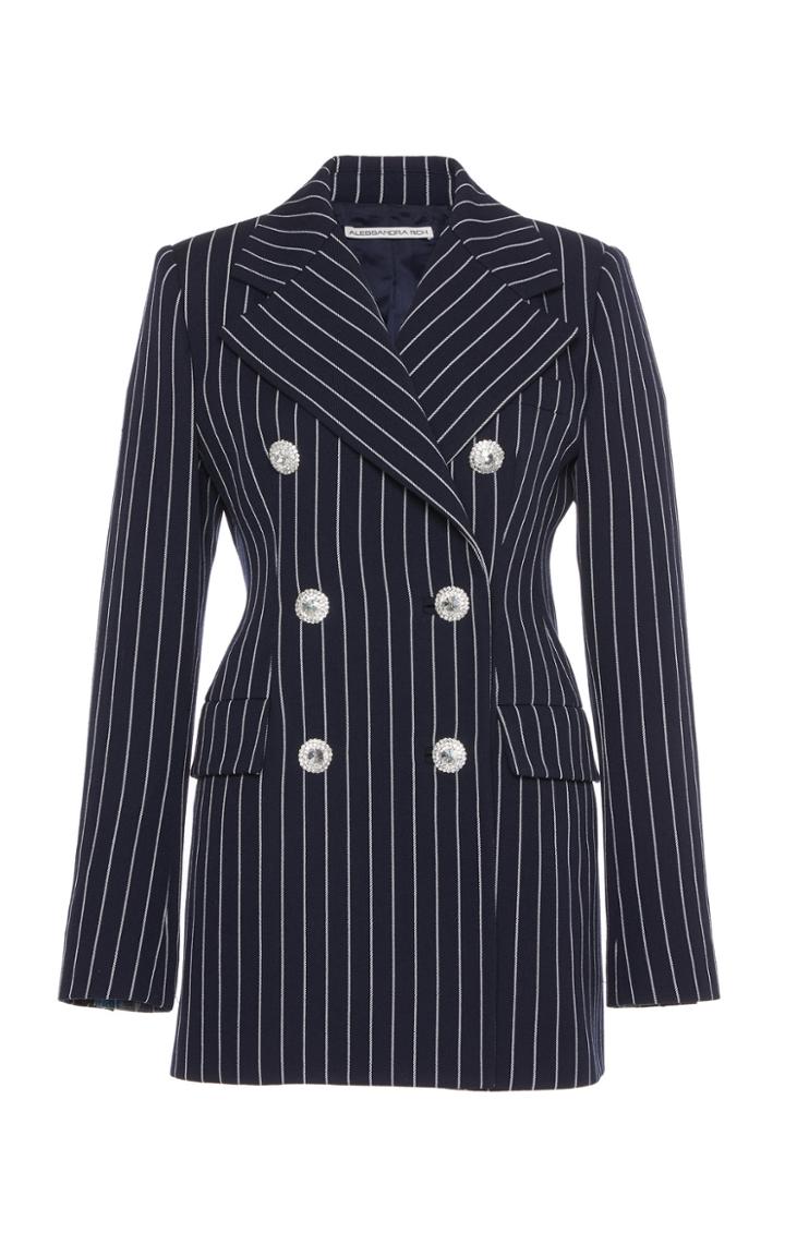 Alessandra Rich Pinstripe Wool Blazer