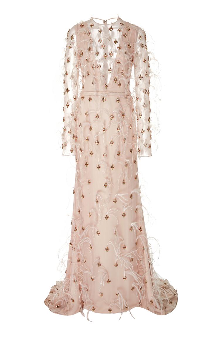 Bibhu Mohapatra Feather And Ruby Detailed Gown
