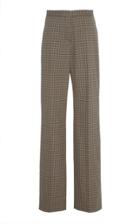 Rochas Virgin Wool Straight Leg Check Print Trousers