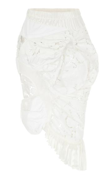 Moda Operandi Caroline Hu Asymmetric Silk-lace Pencil Skirt