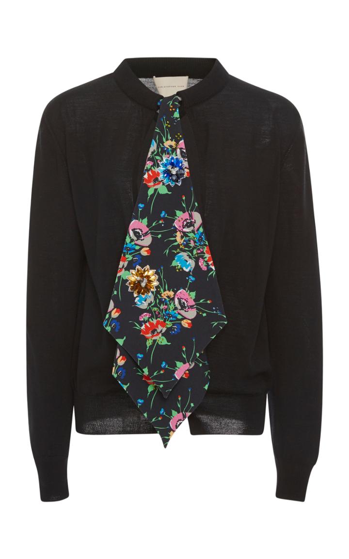 Christopher Kane Floral Tie Knit Cardigan