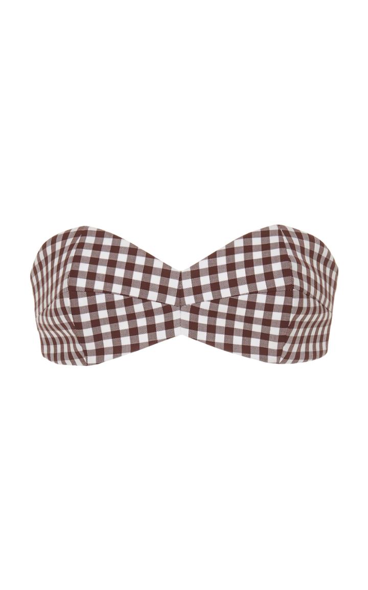 Moda Operandi Michael Kors Collection Gingham Cotton Bandeau Size: 2
