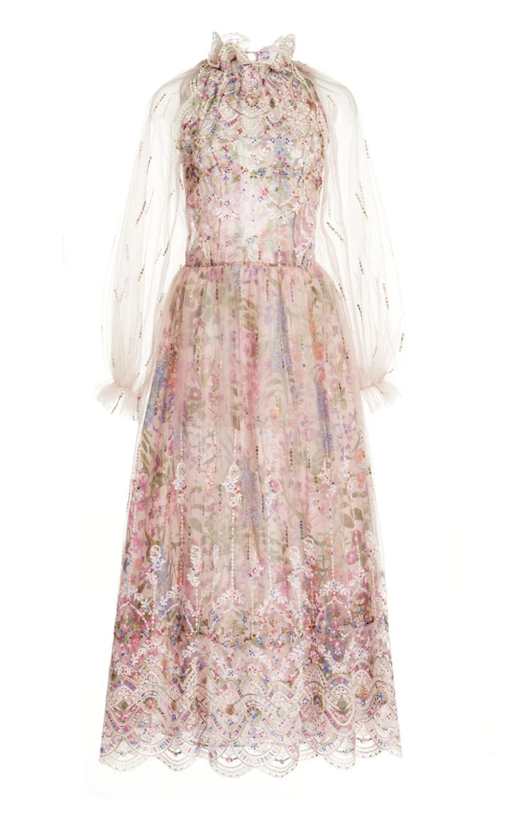 Moda Operandi Luisa Beccaria Embroidered Tulle Dress