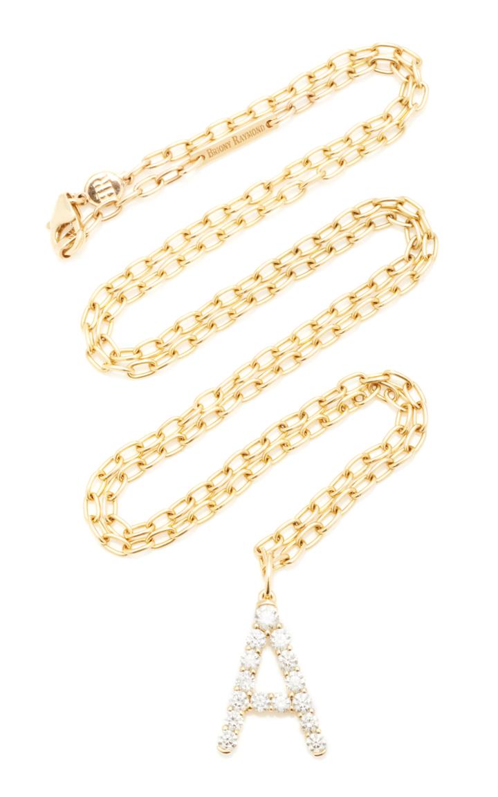 Moda Operandi Briony Raymond 18k Yellow Gold And Diamond Confetti Letter Pendant