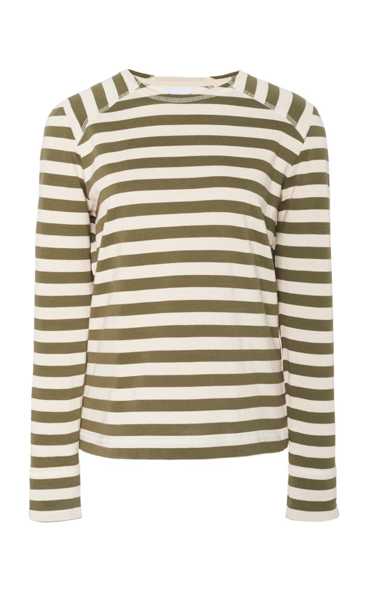 Ganni Striped Cotton Jersey Top