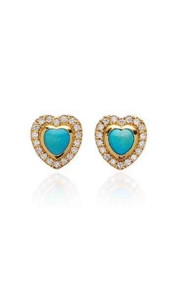 Khai Khai 18k Gold Turquoise And Diamond Earrings