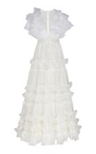 Giambattista Valli V-neck Tiered Ruffles Gown