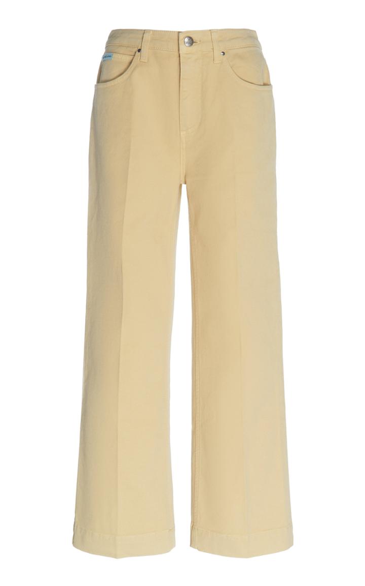 Alexachung Cropped Wide-leg Cotton-twill Pants