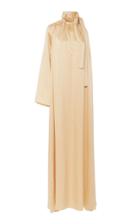 Rosetta Getty Tie-neck Satin Shift Gown