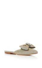 Oscar De La Renta Patrizia Embellished Lam Mules