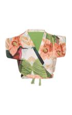 Carolina K Nina Floral-print Wrap Bikini Top