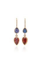 Mallary Marks Bon Bon 18k Gold Sapphire And Garnet Earrings