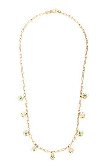 Ark Mini Gateways 18k Gold Diamond And Emerald Necklace