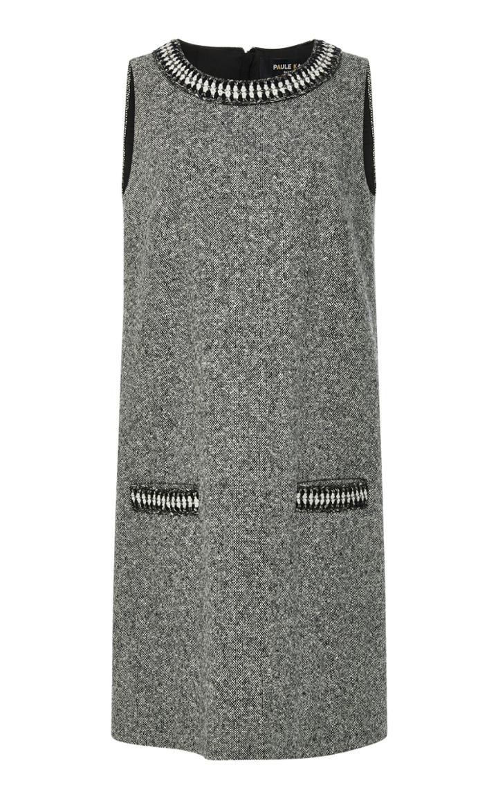 Paule Ka Tweed Sleeveless Shift Dress