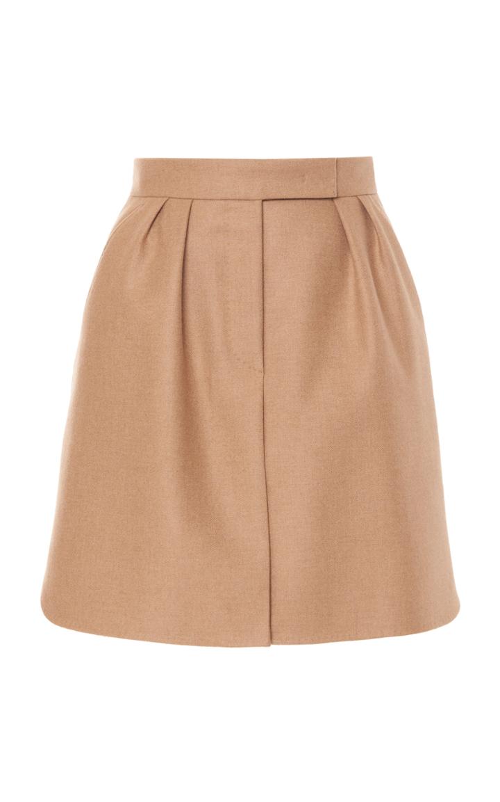 Moda Operandi Max Mara Zorro Pleated Camelhair Mini Skirt