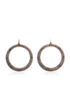 Sanjay Kasliwal Ruby And Diamond Pave Hoops