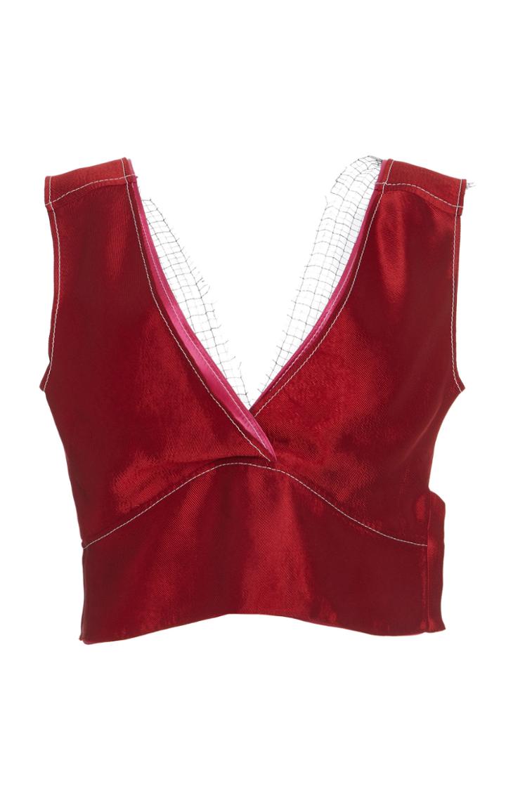Marni Cropped Satin Top