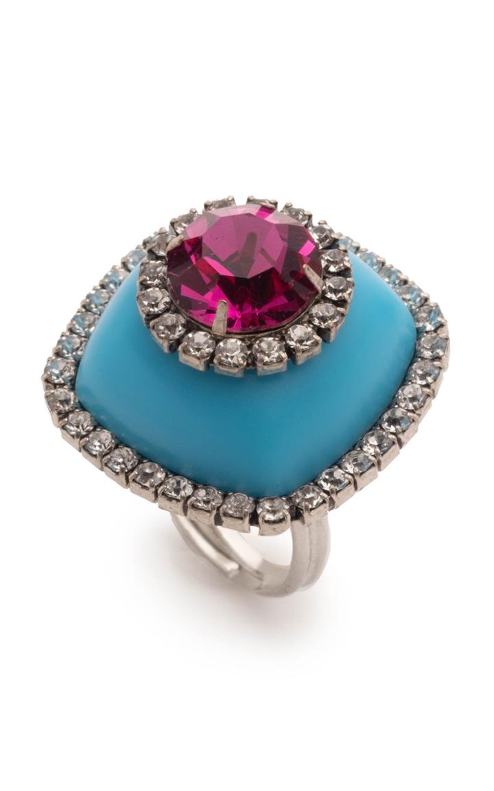Dannijo Goldie Silver-plated And Crystal Ring