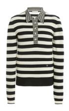 Moda Operandi Victoria Beckham Striped Wool-cashmere Polo Knit Top