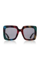 Gucci Square-frame Glittered Acetate Sunglasses