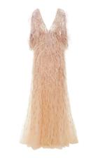 Moda Operandi Pamella Roland Feather-embellished Tulle Dress Size: 2