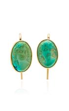 Vela One-of-a-kind Victorian Turquoise Cameo Earrings
