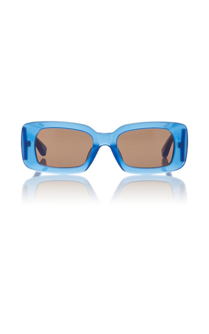 Dries Van Noten Blue Rectangular Acetate Sunglasses