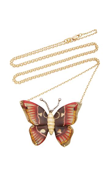 Silvia Furmanovich Marquetry Butterfly Necklace