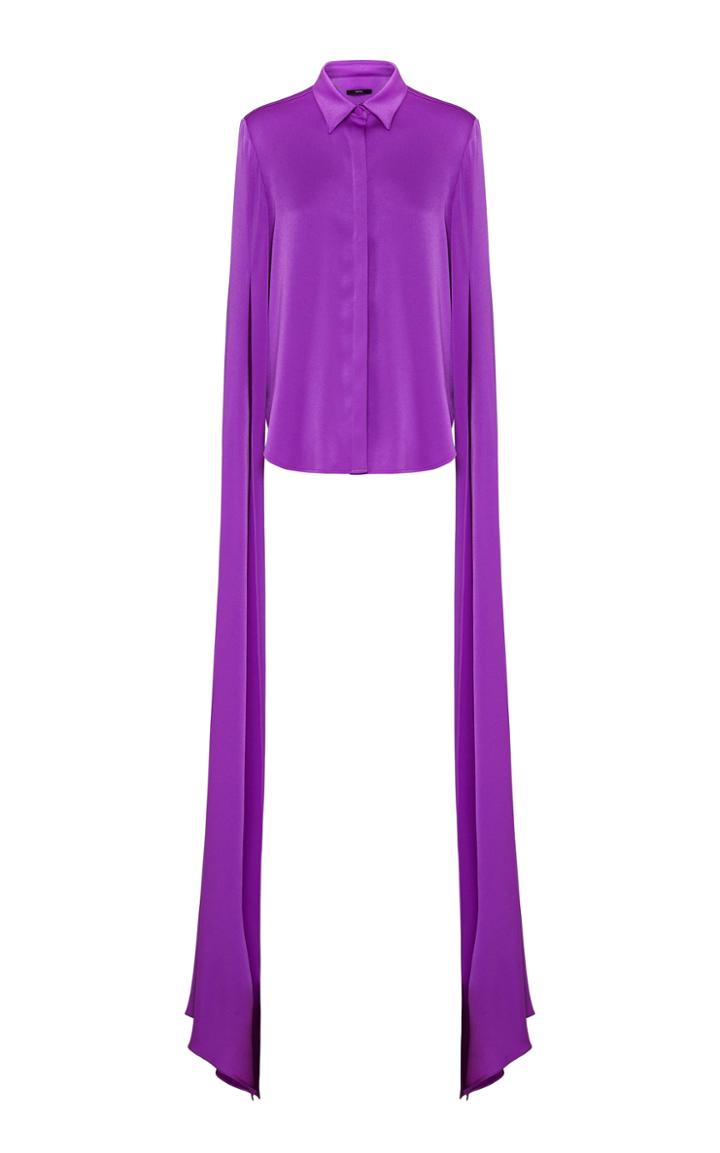 Moda Operandi Alex Perry Hensley Satin Crepe Cape-sleeve Top