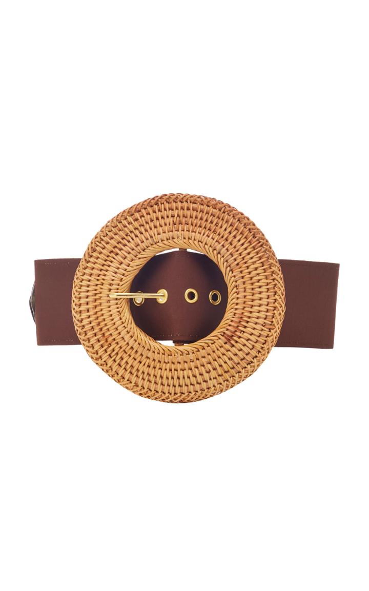 Cult Gaia Gemma Cotton-canvas And Rattan Belt
