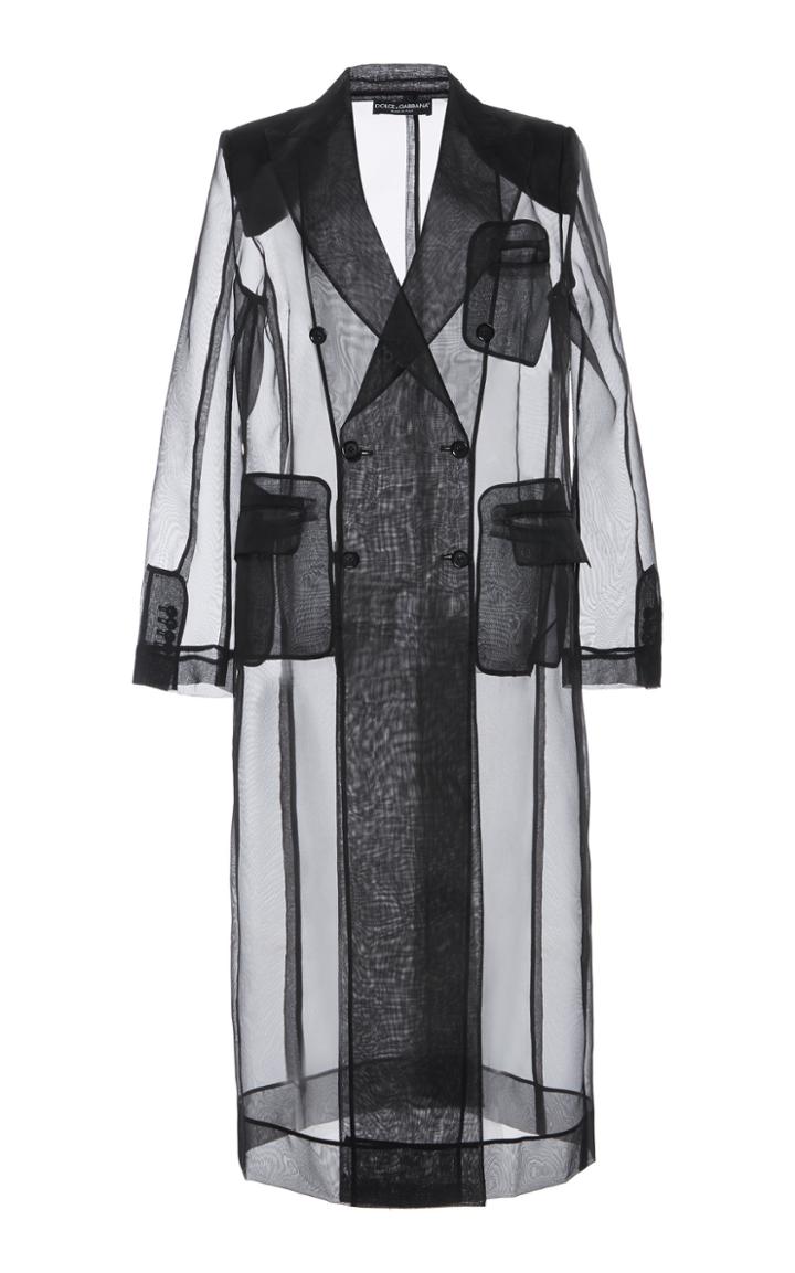 Moda Operandi Dolce & Gabbana Sheer Double Breasted Coat Size: 38