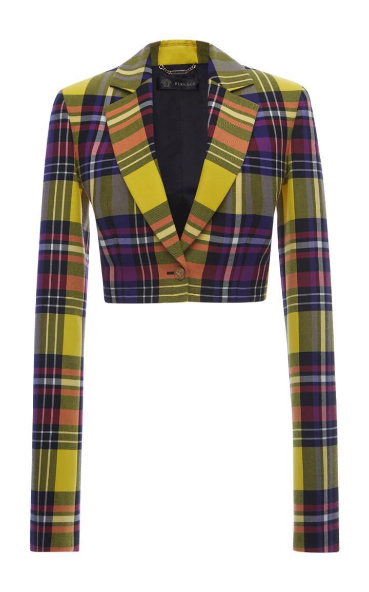 Versace Cropped Tartan Jacket