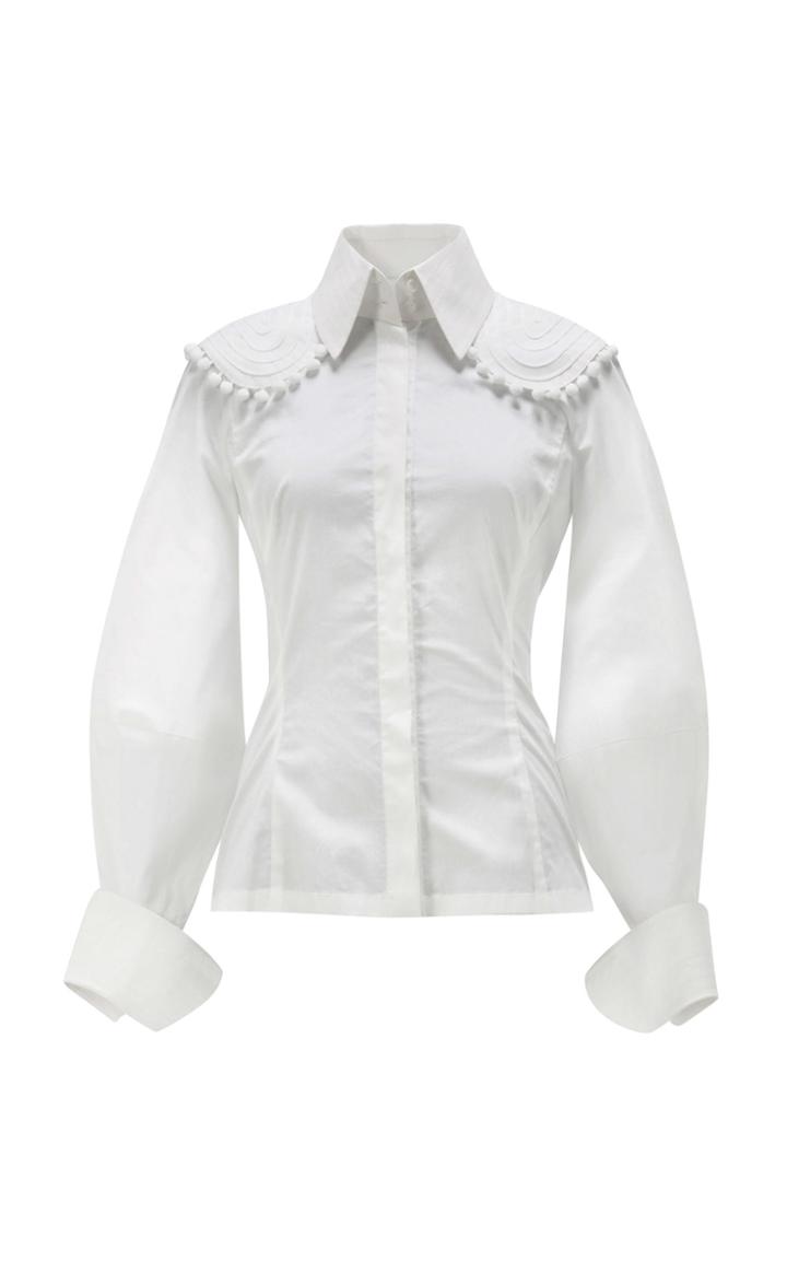 Yanina Demi Couture Blouson Sleeve Cotton Blouse