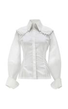 Yanina Demi Couture Blouson Sleeve Cotton Blouse