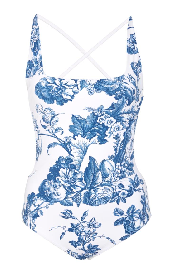 Oscar De La Renta Printed One Piece