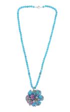 Wendy Yue 18k White Gold, Turquoise, And Champagne Diamond Necklace