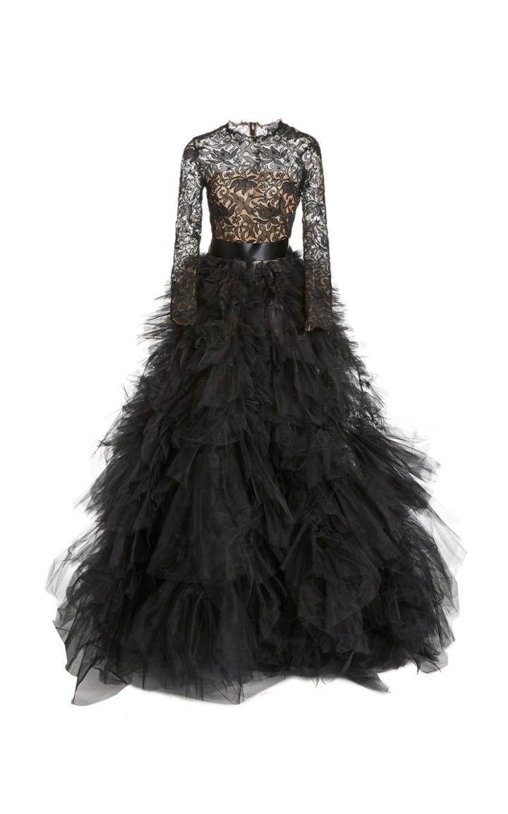 Moda Operandi Oscar De La Renta Ruffled Tulle Gown