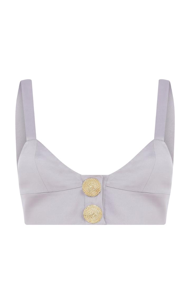 Moda Operandi Raisa Vanessa Crop Top With Gold Buckles