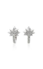 Colette Jewelry Mini Star Huggie 18k White Gold Diamond Earrings