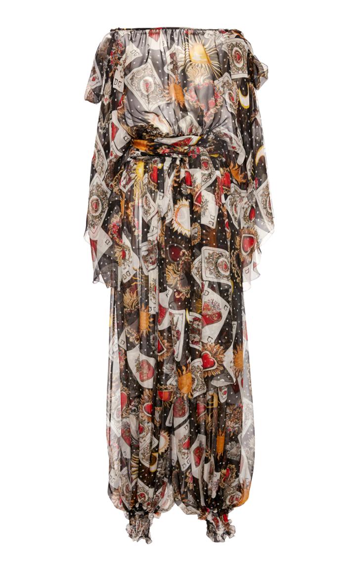 Dolce & Gabbana Off The Shoulder Printed Jumpsuit