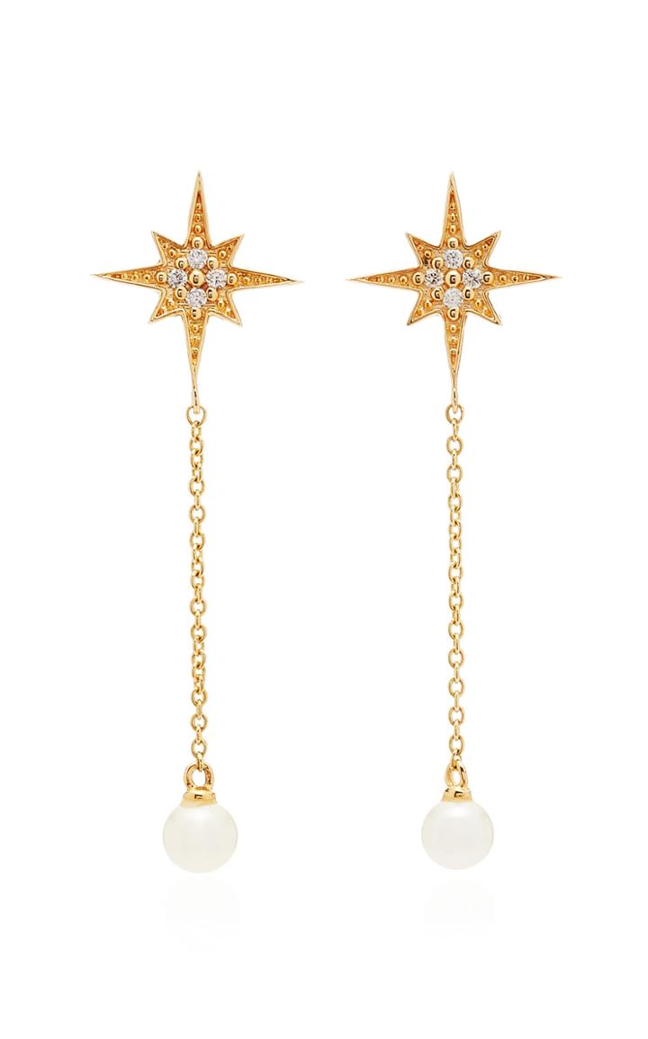 Sydney Evan Starburst Pearl Drop Earrings