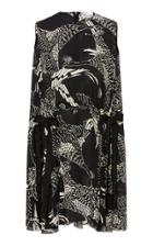 Red Valentino Phoenix Print Silk Dress